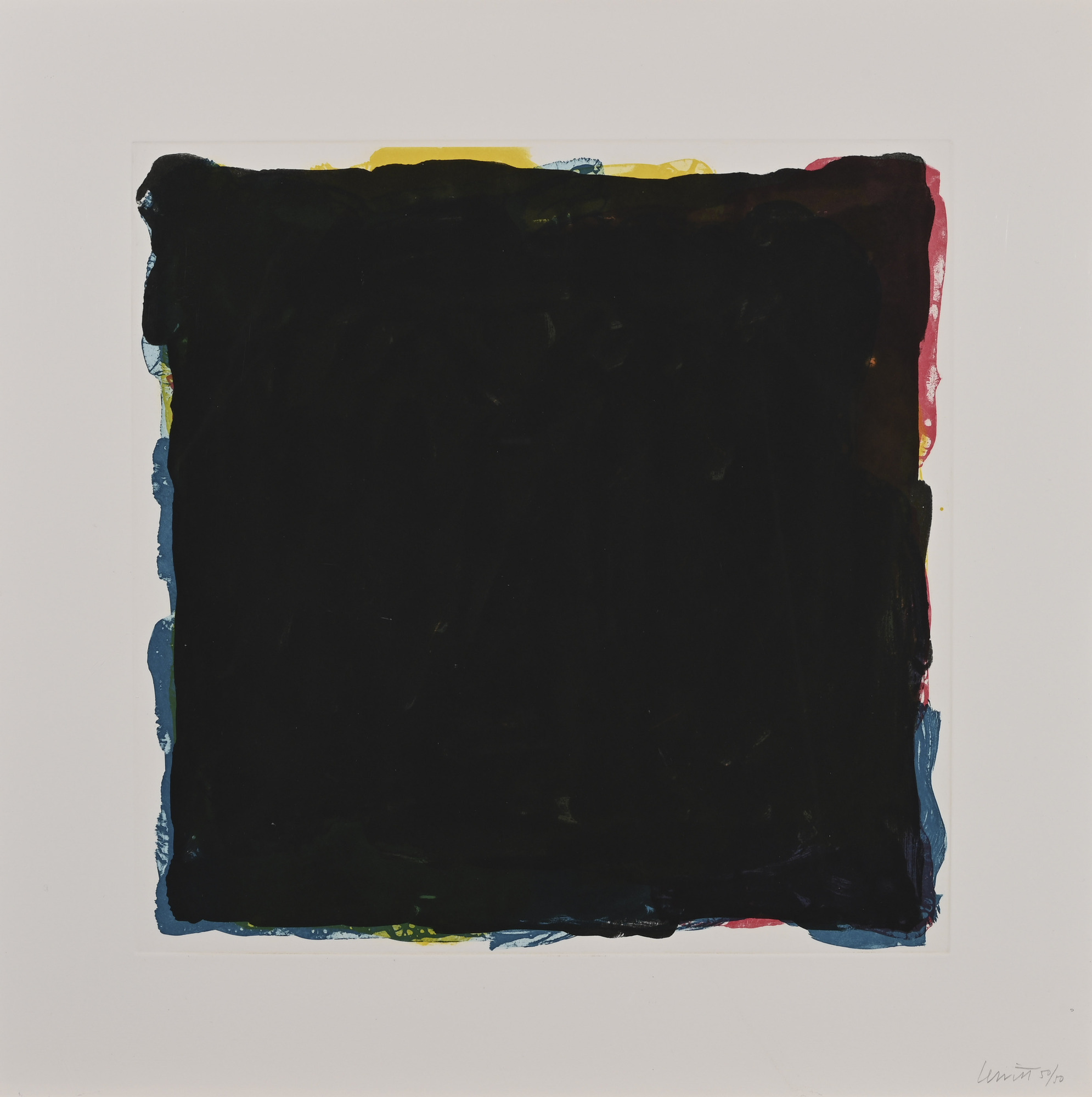 Sol LeWitt, Black Over Colors / Red, Yellow, Blue & Black Irregular Squares Superimposed