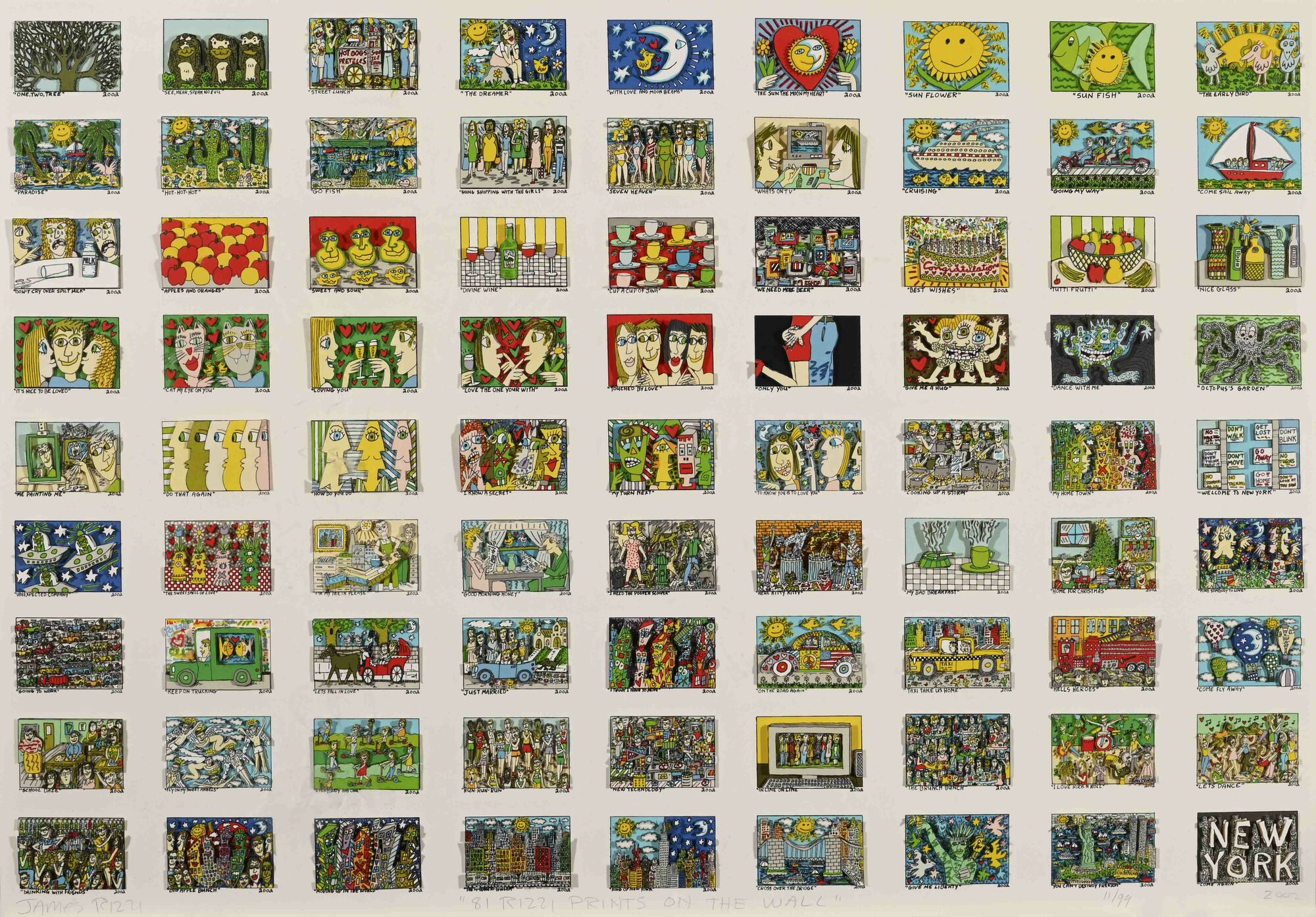 James Rizzi, 81 Prints on the Wall