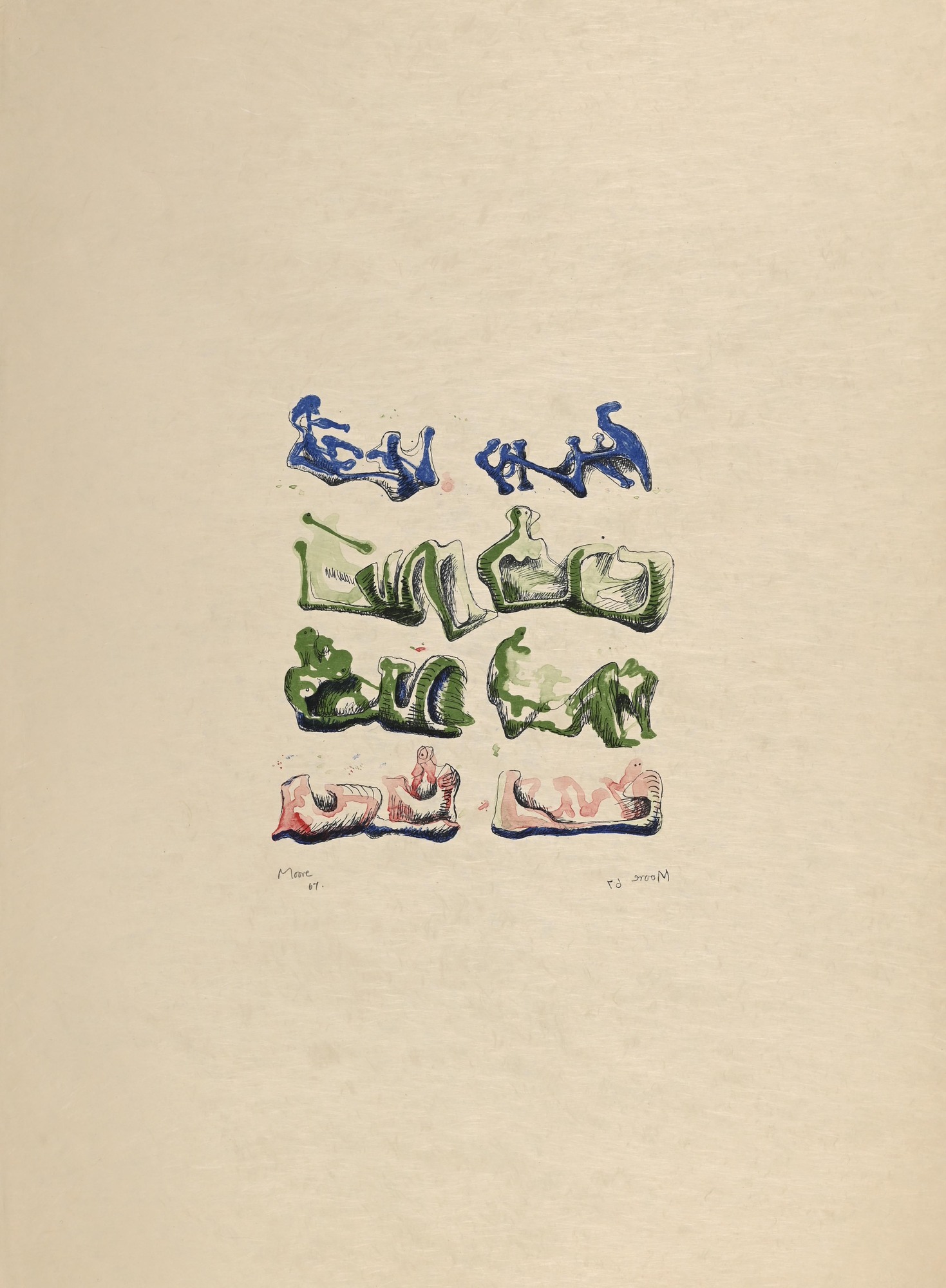 Henry Moore, Eight Reclining Figures