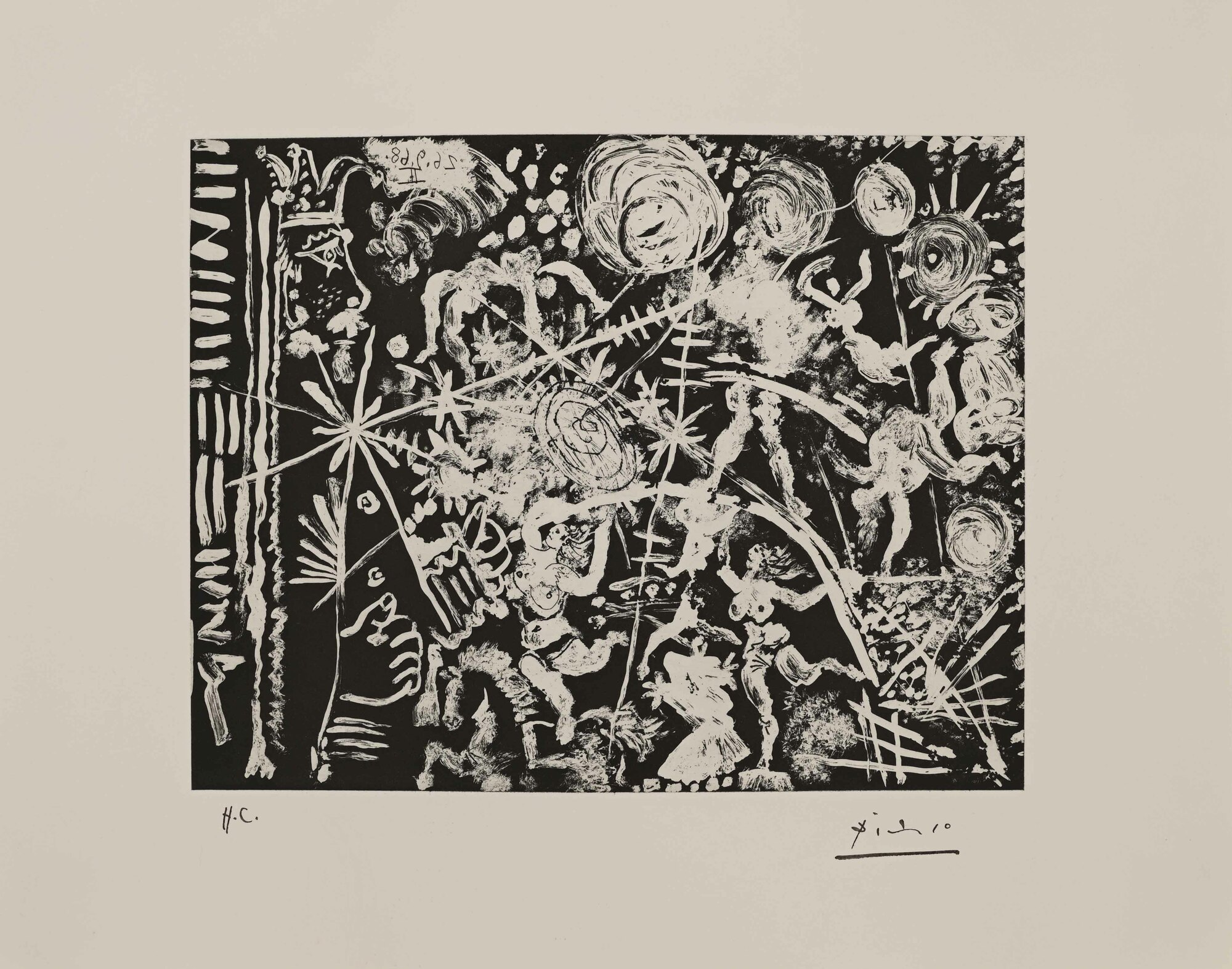 Pablo Picasso, Vieux bouffon contemplant des acrobates II