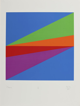 5 sheets: Transcoloration in fünf Quadraten