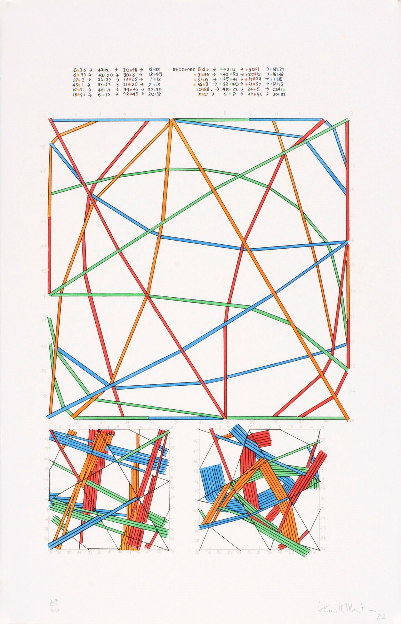 Kenneth Martin, 2 sheets: Sheaves, 1982; Becomes, 1982