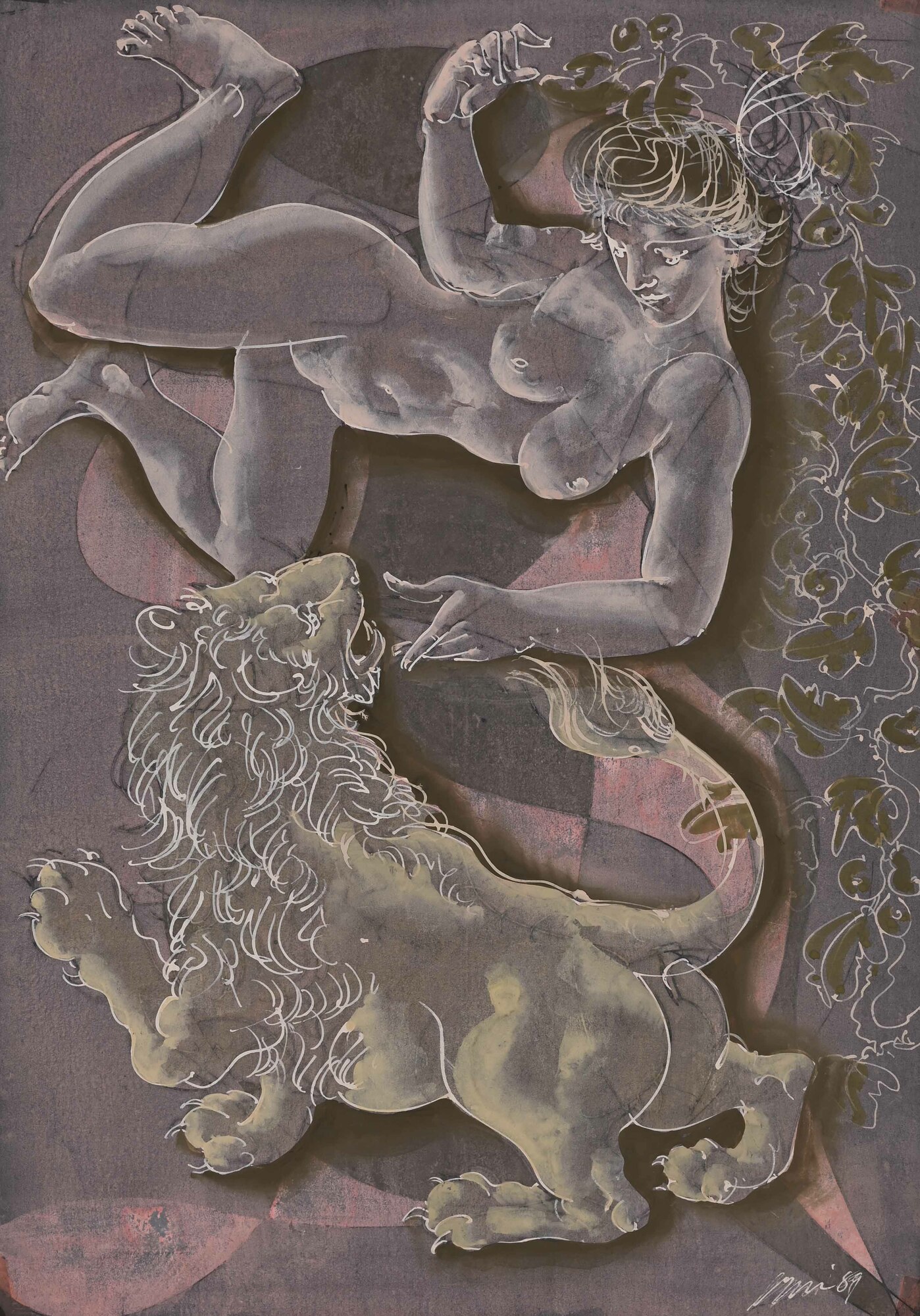 Hans Erni, Mädchen und Löwe (Girl and Lion)