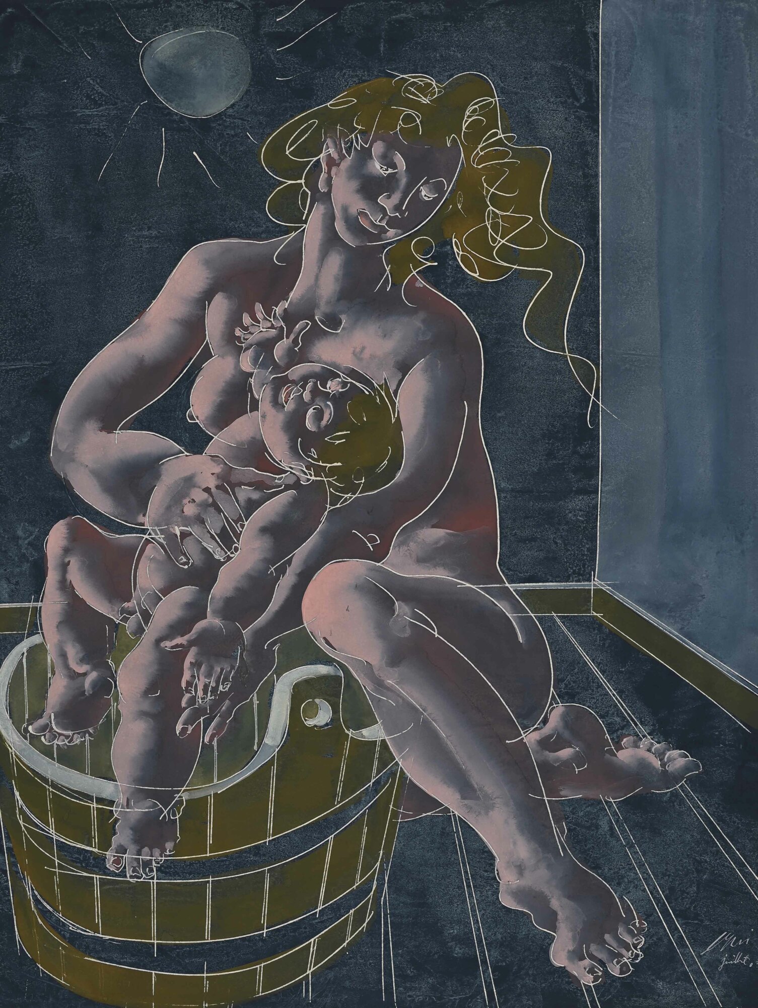 Hans Erni, Mutter badet Kleinkind