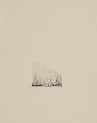 3 Zeichnungen: Kleine Landschaft, 2003; Verwandlung der Segelschiffe in Weidenträume, 2014; Frau und Voyeur, 2015