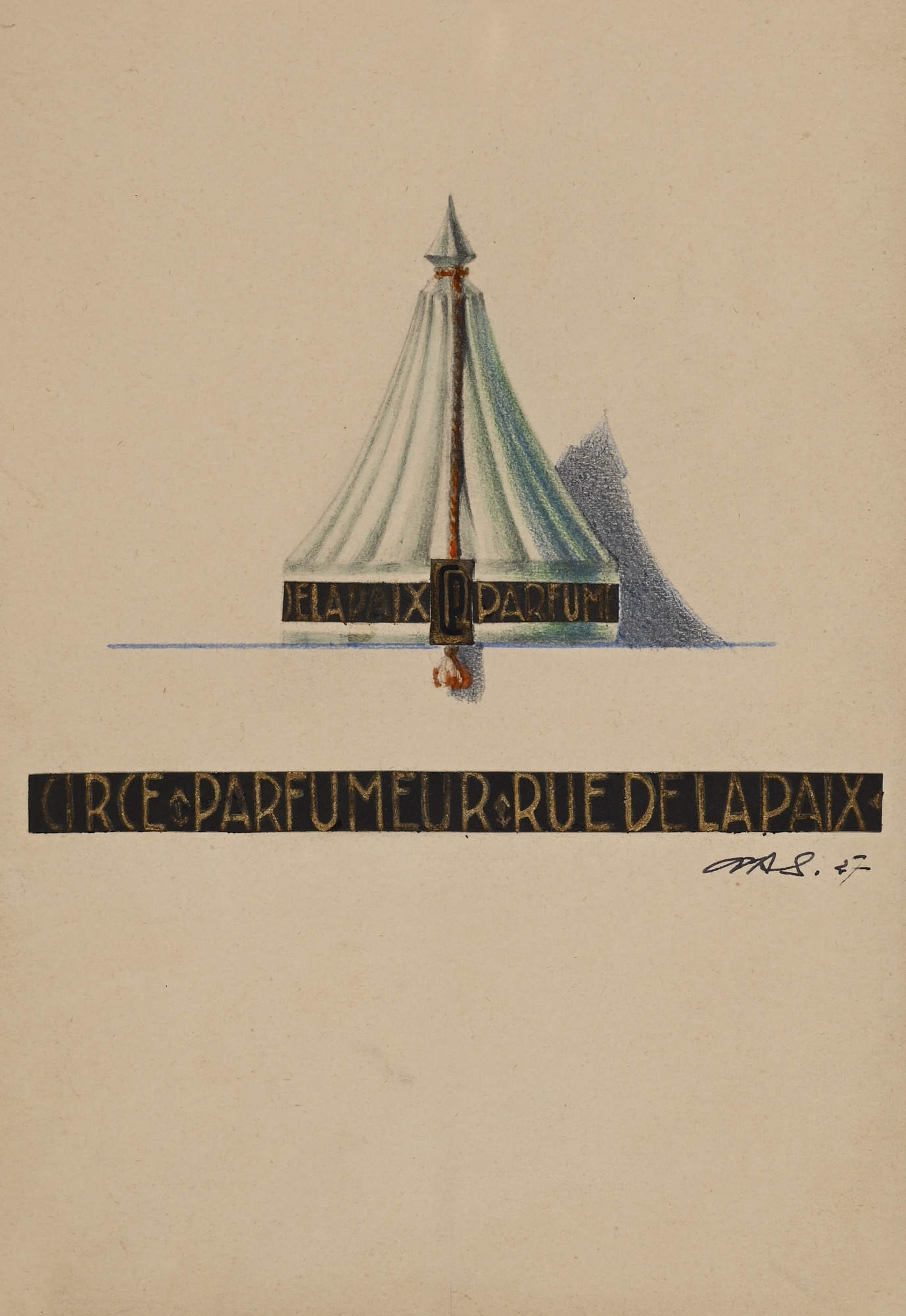 Anna Beöthy Steiner, 3 Blätter: Ambré Paris, 1928; Parfumerie Paris, 1927; Circe Parfumeur Rue de la Paix, 1927