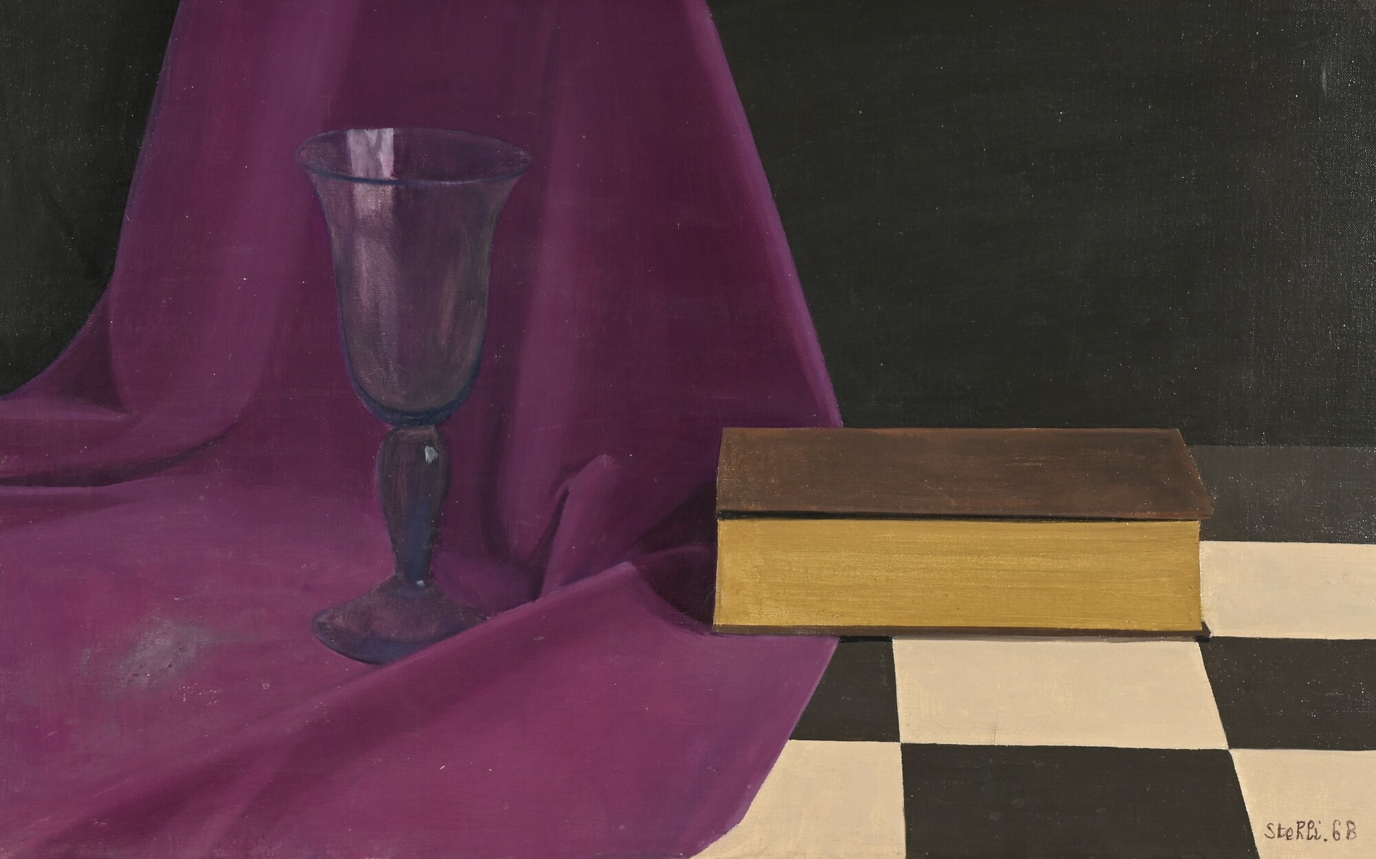 Jean Claude Stehli, Still Life with Glass and Book
