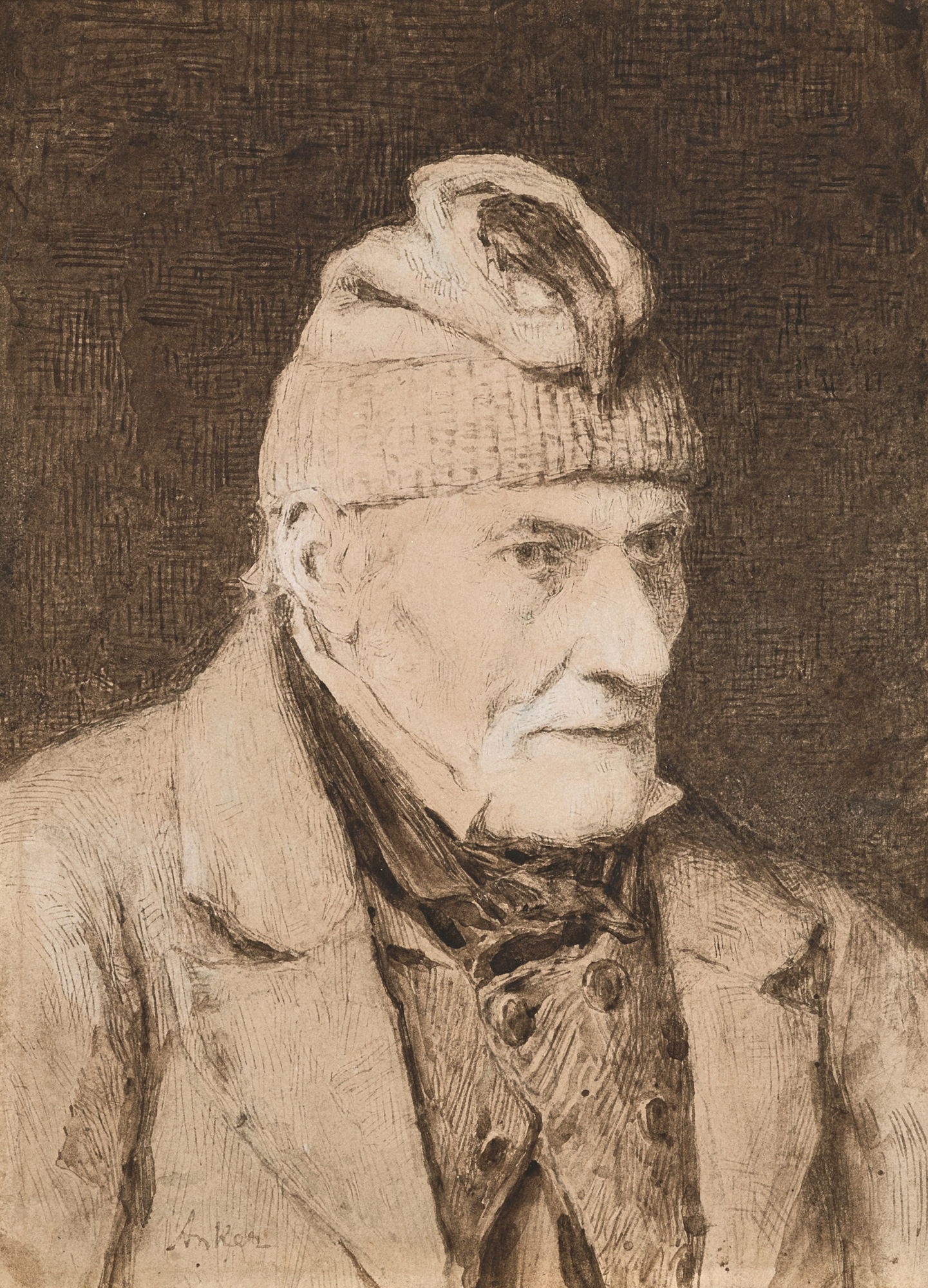 Albert Anker, Bildnis eines alten Bauern