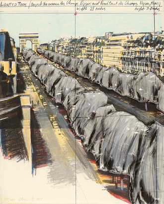 Wrapped Trees, Project for the Avenue des Champs-Elysées, Paris
