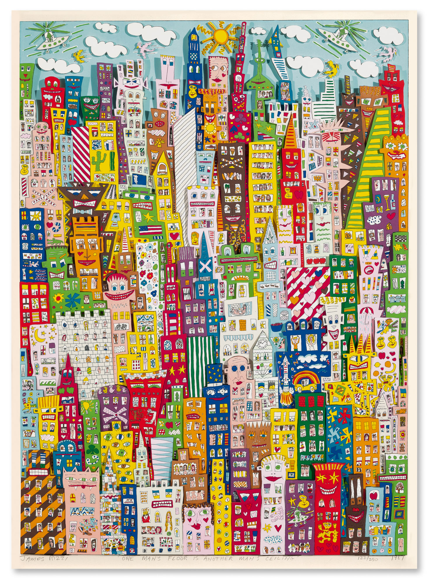 James Rizzi, One Man's Floor is Another Man's Ceiling