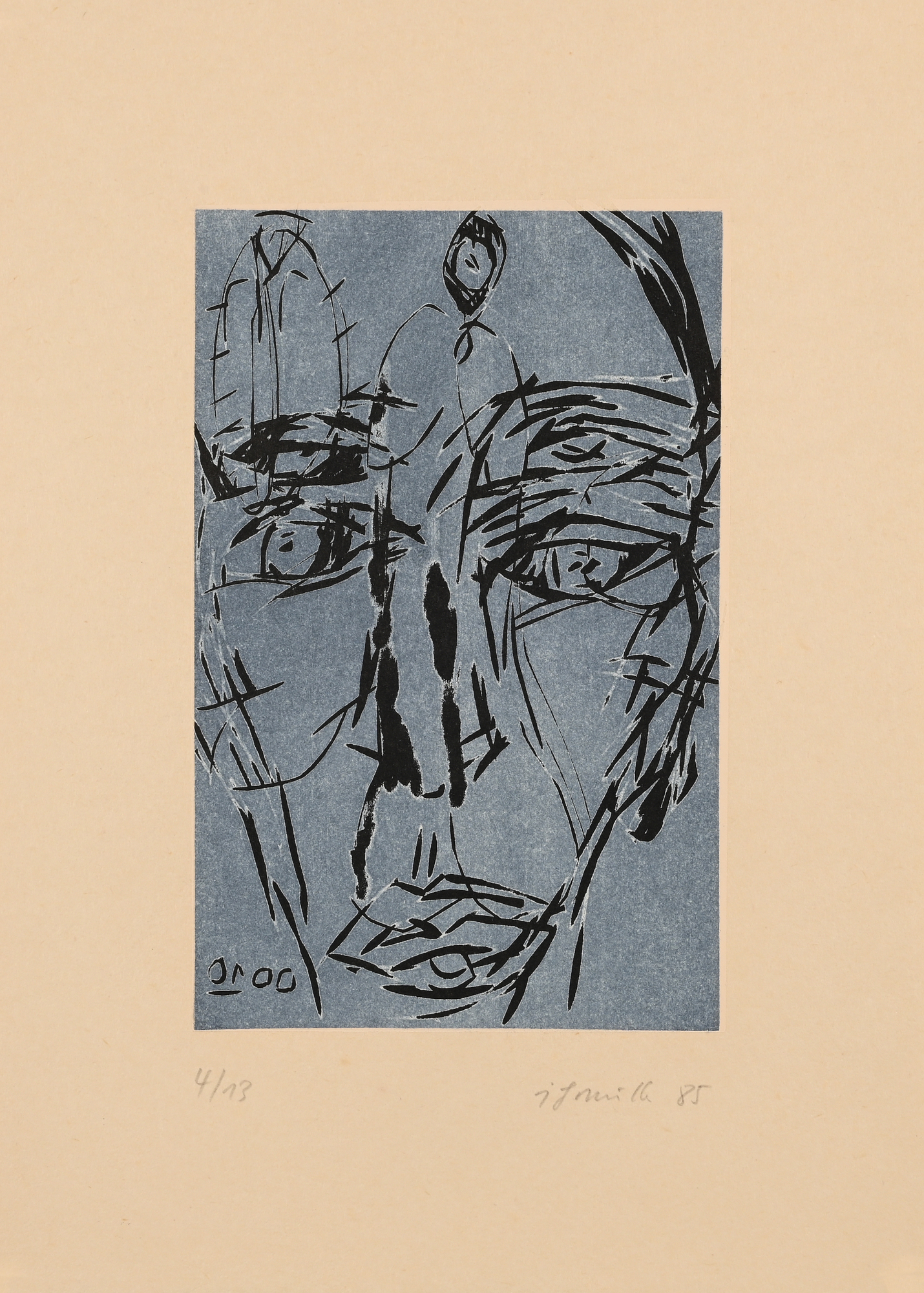 Grafik 20. / 21. Jh., 2 Portfolios: Josef Felix Müller, "Mit steifem Kopf ins Feuchte", 1985; Rolf Hauenstein, "Mappenwerk 15", 1983/84
