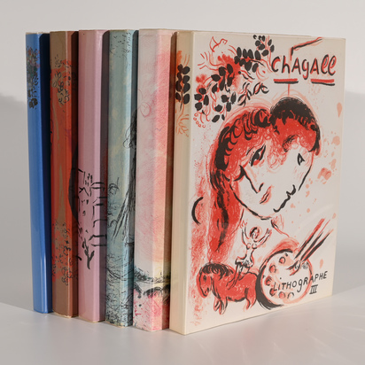 6 Bücher:  Catalogue raisonné. Chagall Lithographe, Vol. I-VI. Bearbeitet von Julien Cain, Fernand Mourlot und Charles Sorlier