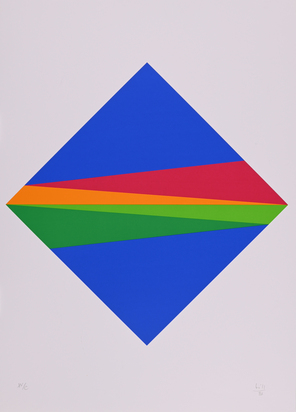 2 Blätter: Verdichtung im blauen Quadrat,  1983; Zwilling aus zwei gleichen Teilen, 1976