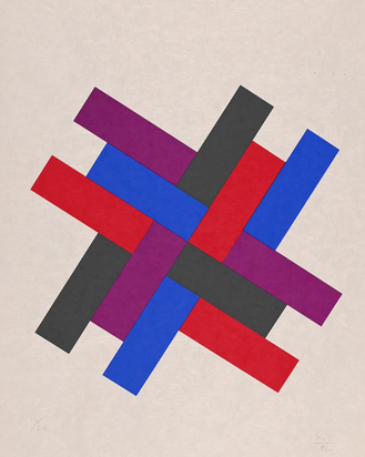 2 Blätter: Vierteilige Einheit aus Dreiergruppen, 1982; Vier gleiche Dreiergruppen, 1982