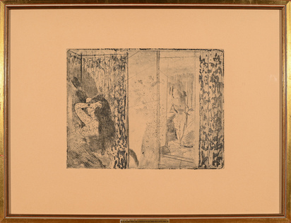 2 Blätter: Loges d'actrices; Danseuse mettant son chausson, 1892