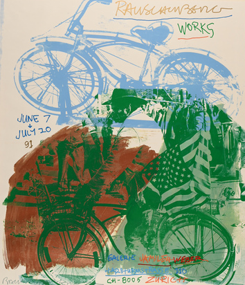 Plakat. Rauschenberg Works, June 7 - July 10 91, Jamileh Weber Gallery, Zürich