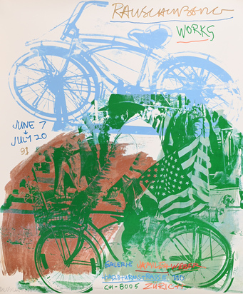 Ausstellungsplakat. Robert Rauschenberg - Works. Galerie Jamileh Weber June 7 - July 10