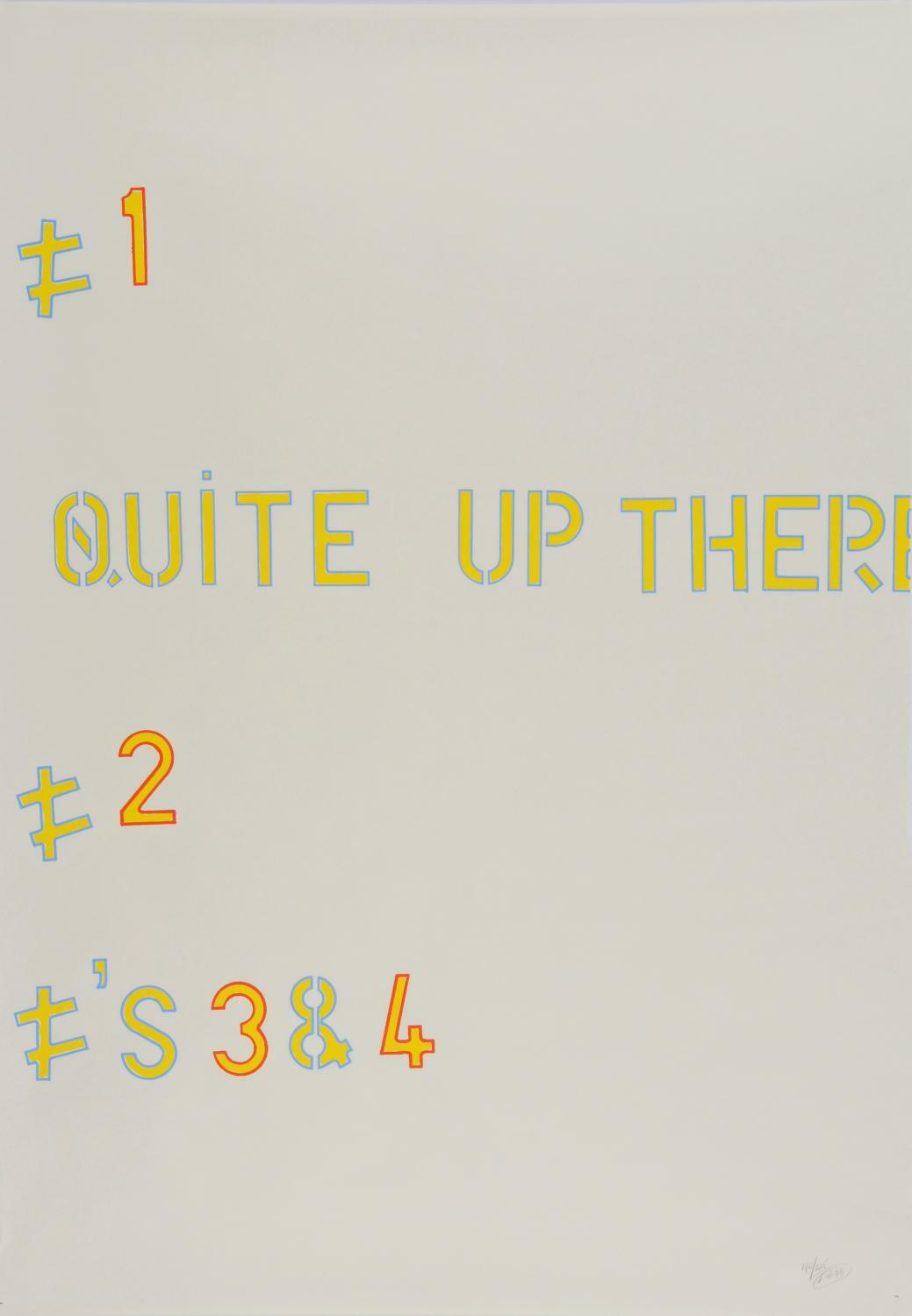 Grafik 20. / 21. Jh., 2 Blätter: Lawrence Weiner, Quiet up there, 1998; Richard Tuttle, Chiaroscuro, 2016
