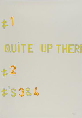 2 Blätter: Lawrence Weiner, Quiet up there, 1998; Richard Tuttle, Chiaroscuro, 2016