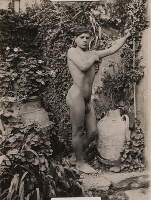 2 photographs: Standing Nude Boy with Two Clay Jugs; Two Sicilian Boys' Nudes