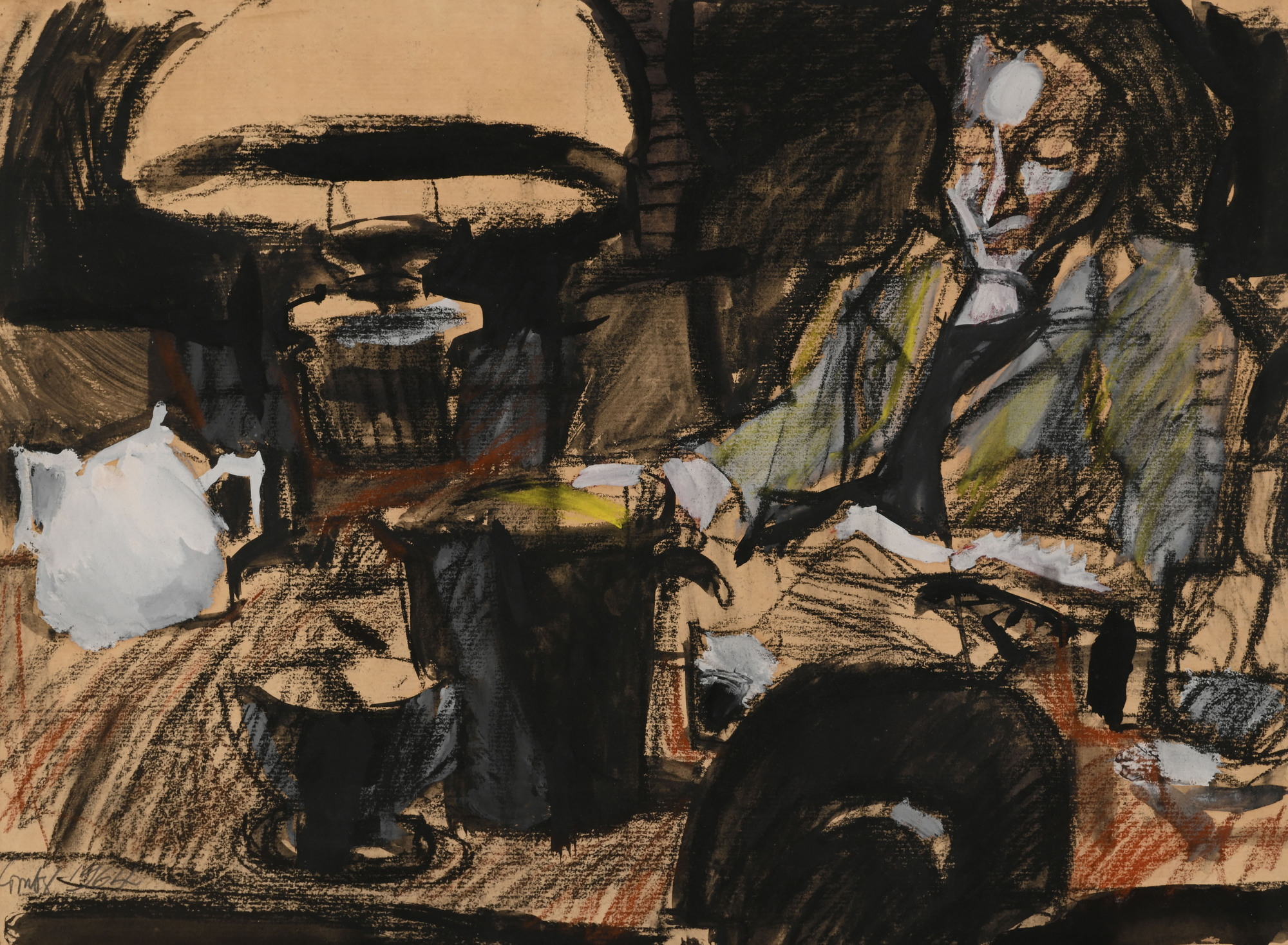 Hannes Gruber, Woman sitting at a laid table