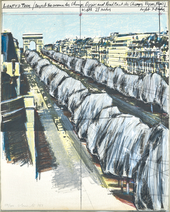 Wrapped Trees, Project for the Avenue des Champs-Elysées, Paris