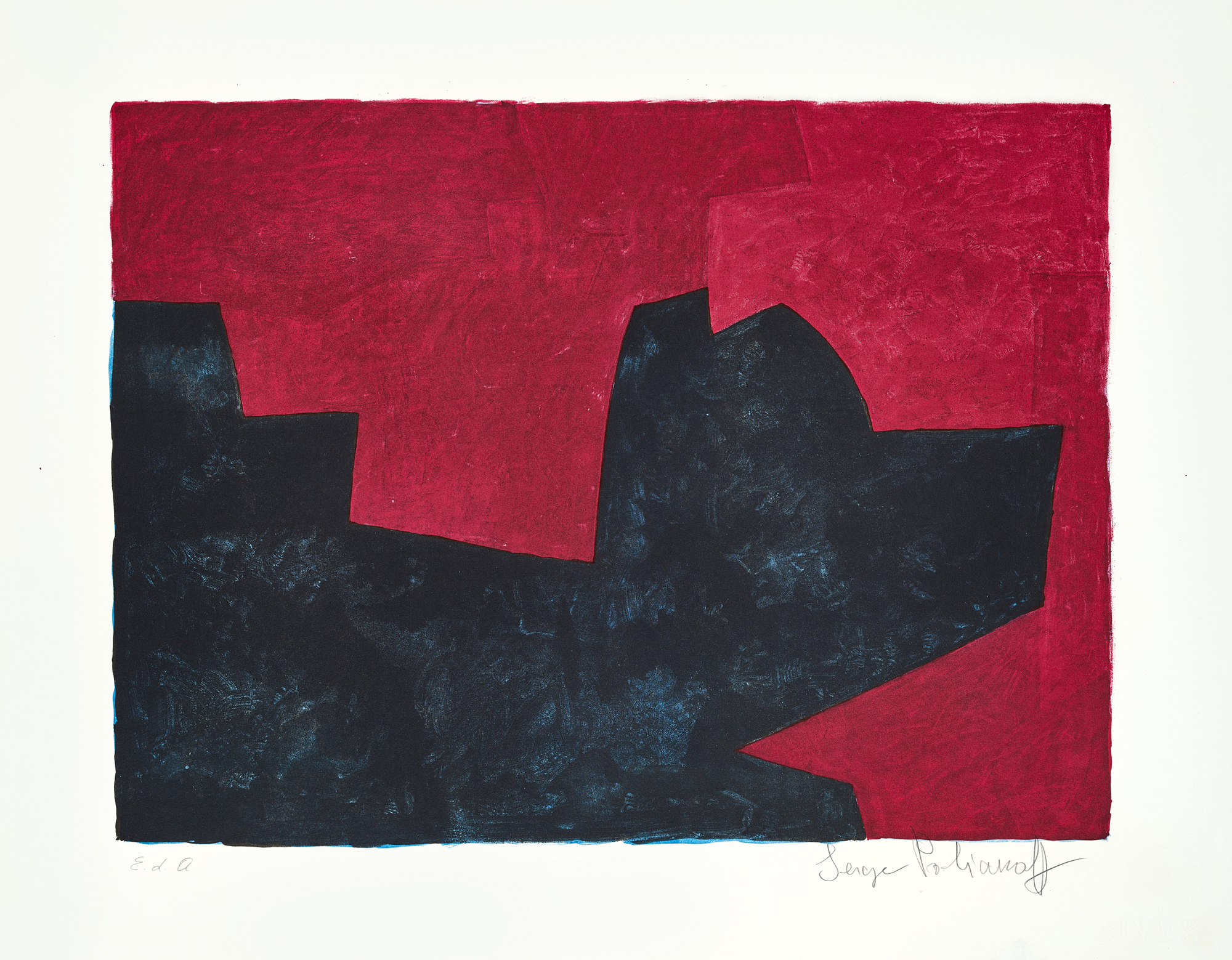 Serge Poliakoff, Composition lie-de-vin et bleue