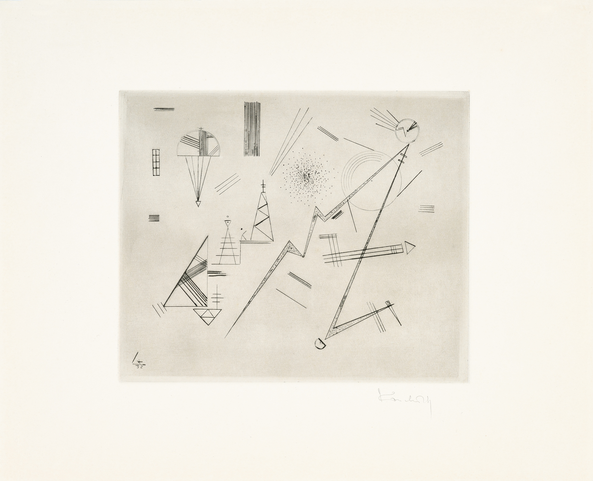 Wassily Kandinsky, Radierung für den Kreis der Freunde des Bauhauses