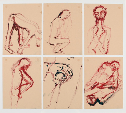 6 drawings: Untitled