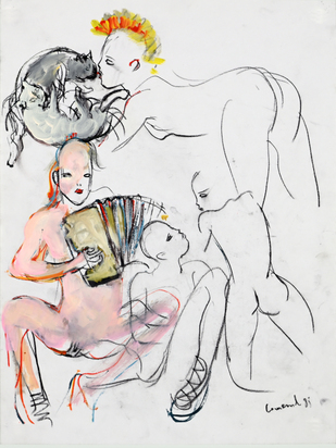 3 drawings: Punks