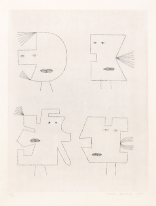 3 Blätter aus "Codex d'un visage"
