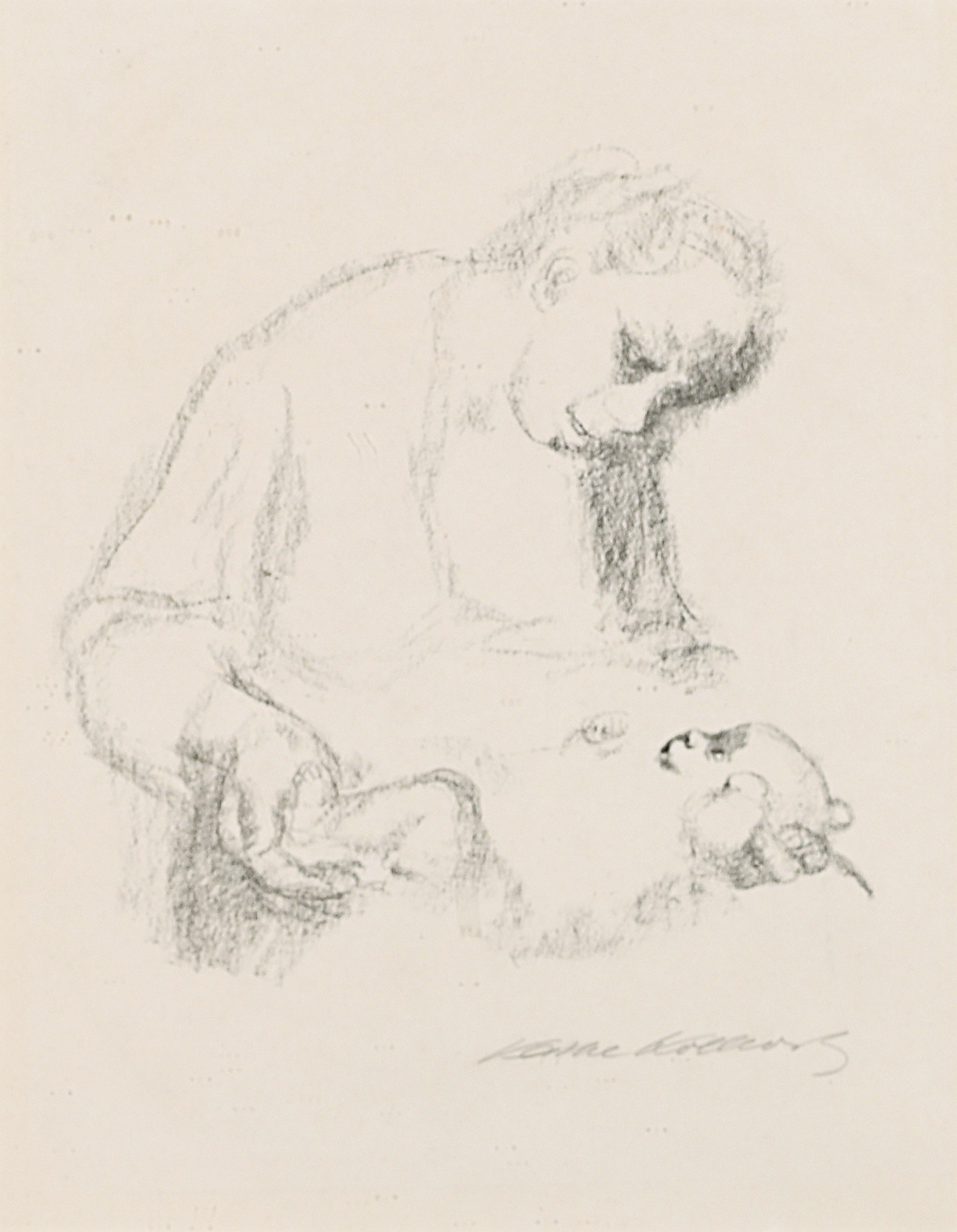 Käthe Kollwitz, Junge Mutter mit Säugling