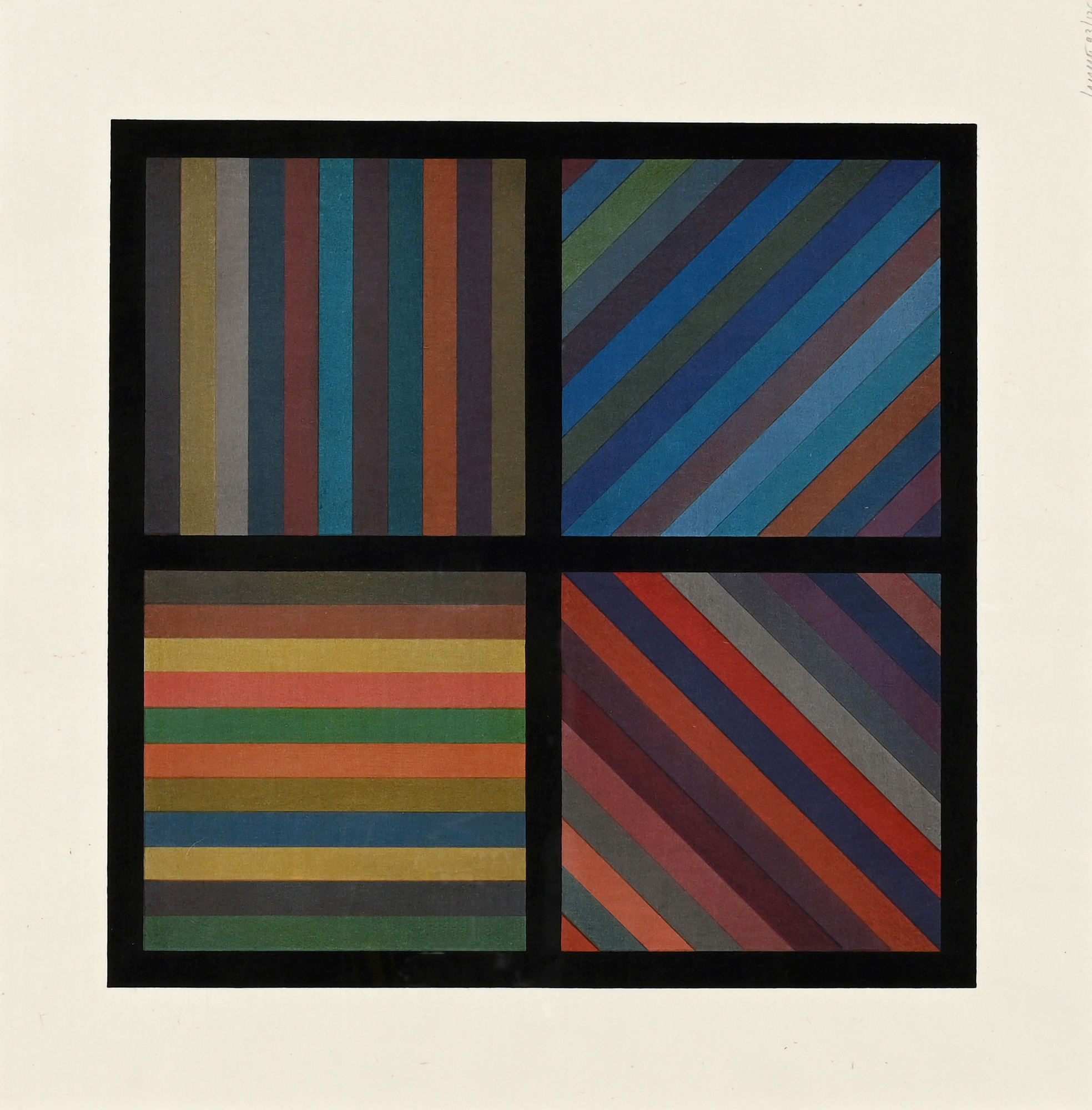 Sol LeWitt, Blatt aus "Bands of Lines in Four Directions"