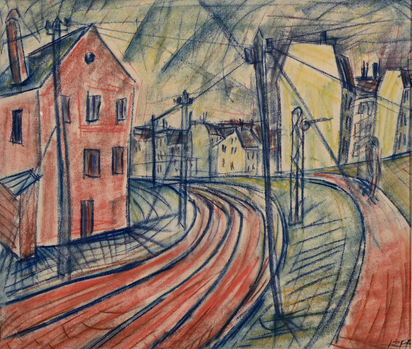 Stadtlandschaft mit Schienen