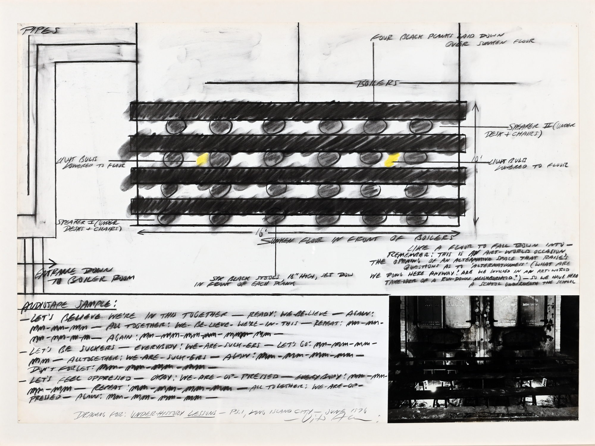 Vito Acconci, Drawing for Under History Lessons