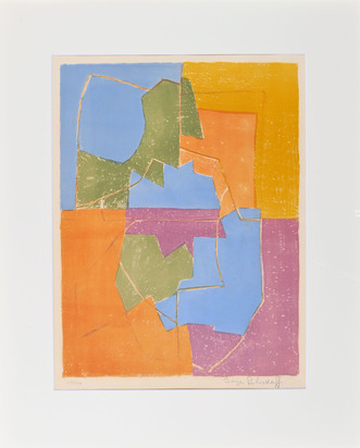 Composition rouge, verte, bleue et jaune