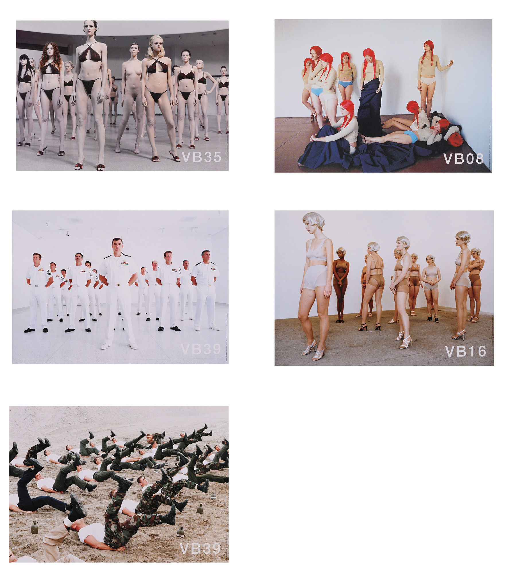 Vanessa Beecroft, 5 sheets: VB08, VB35, VB16, VB39, VB39  (for Parkett No. 56)