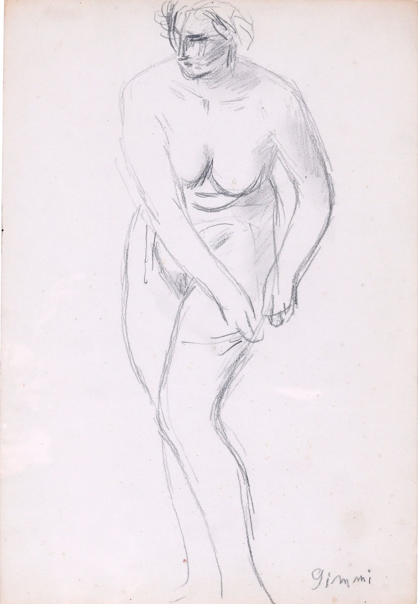 Wilhelm Gimmi, 2 works: Aktstudie (Nude Study); St. Malo