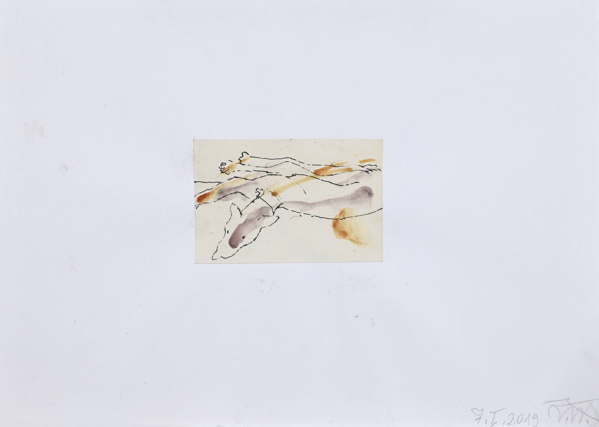 Harald Naegeli, 3 drawings: Der Fisch taucht auf, 2023; Untitled; Untitled, 2019