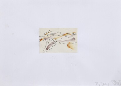 3 drawings: Der Fisch taucht auf, 2023; Untitled; Untitled, 2019