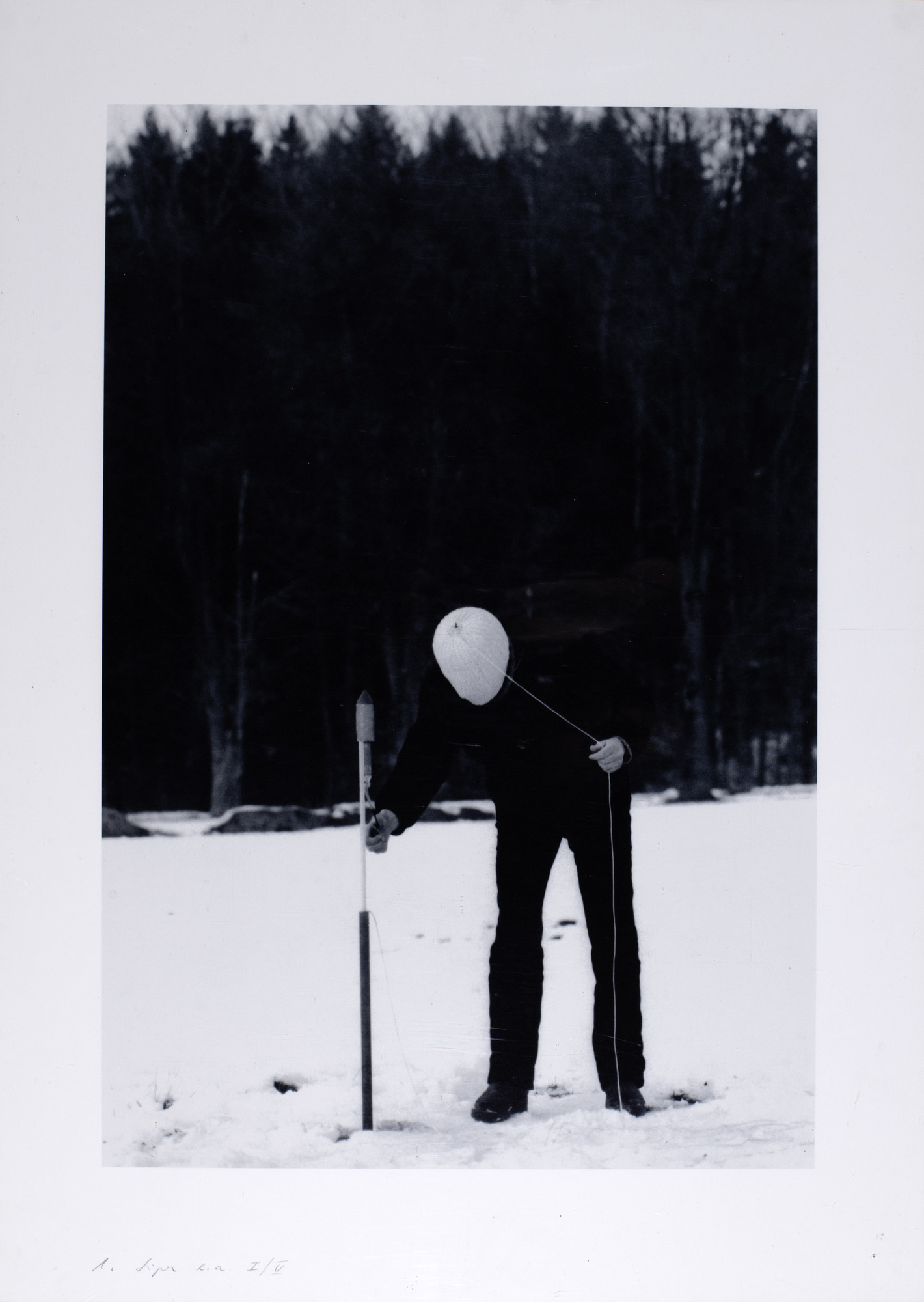 Roman Signer, Untitled (Pointed cap with rocket)