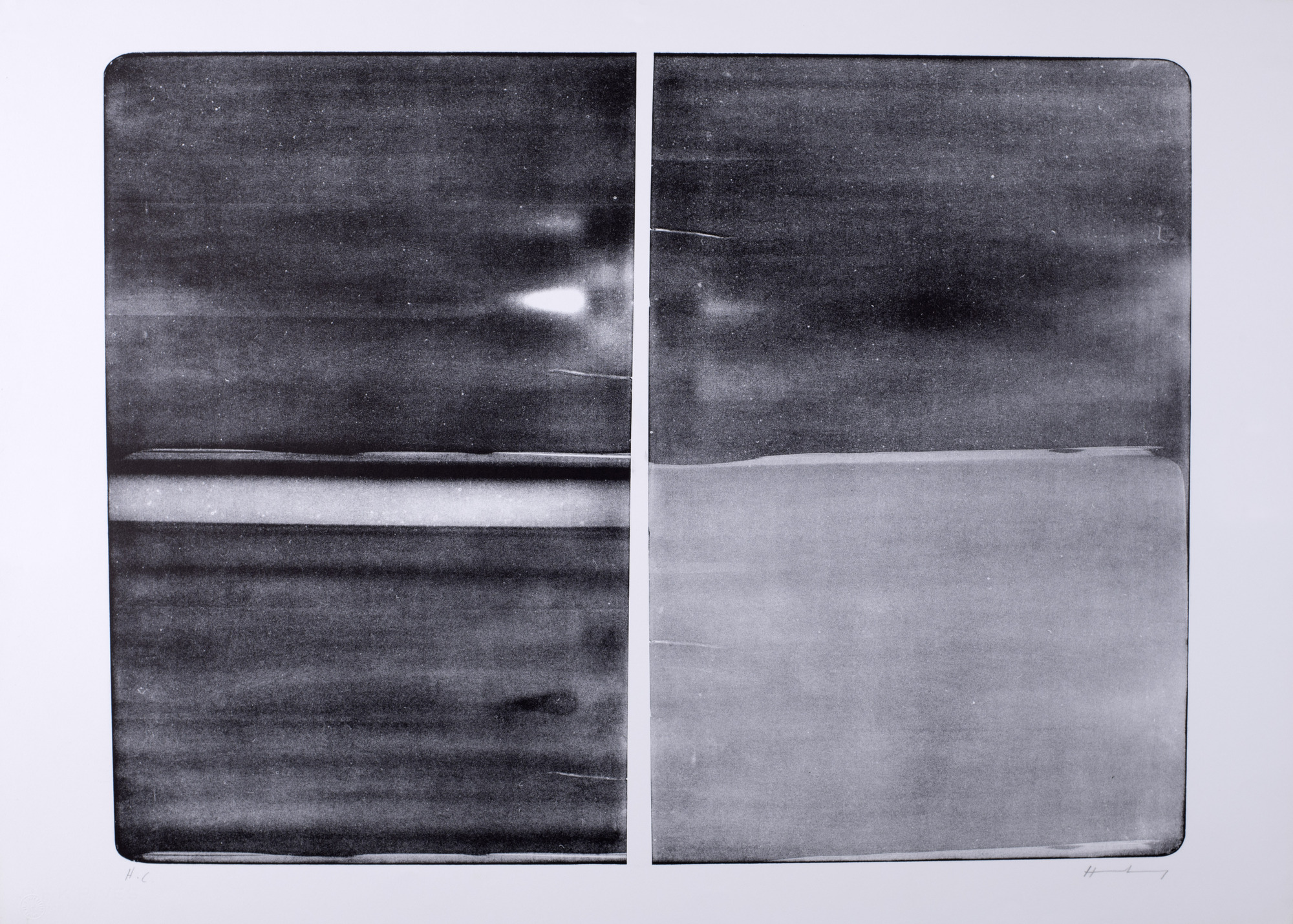 Hans Hartung, 6 sheets: L-5-1976, L 1976-9, L 1976-10, L 1976-1, L 1976-14, L 1976-25 (Hommage à Anna Bergmann)