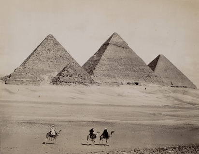 3 Fotografien: Pyramides de Chefren