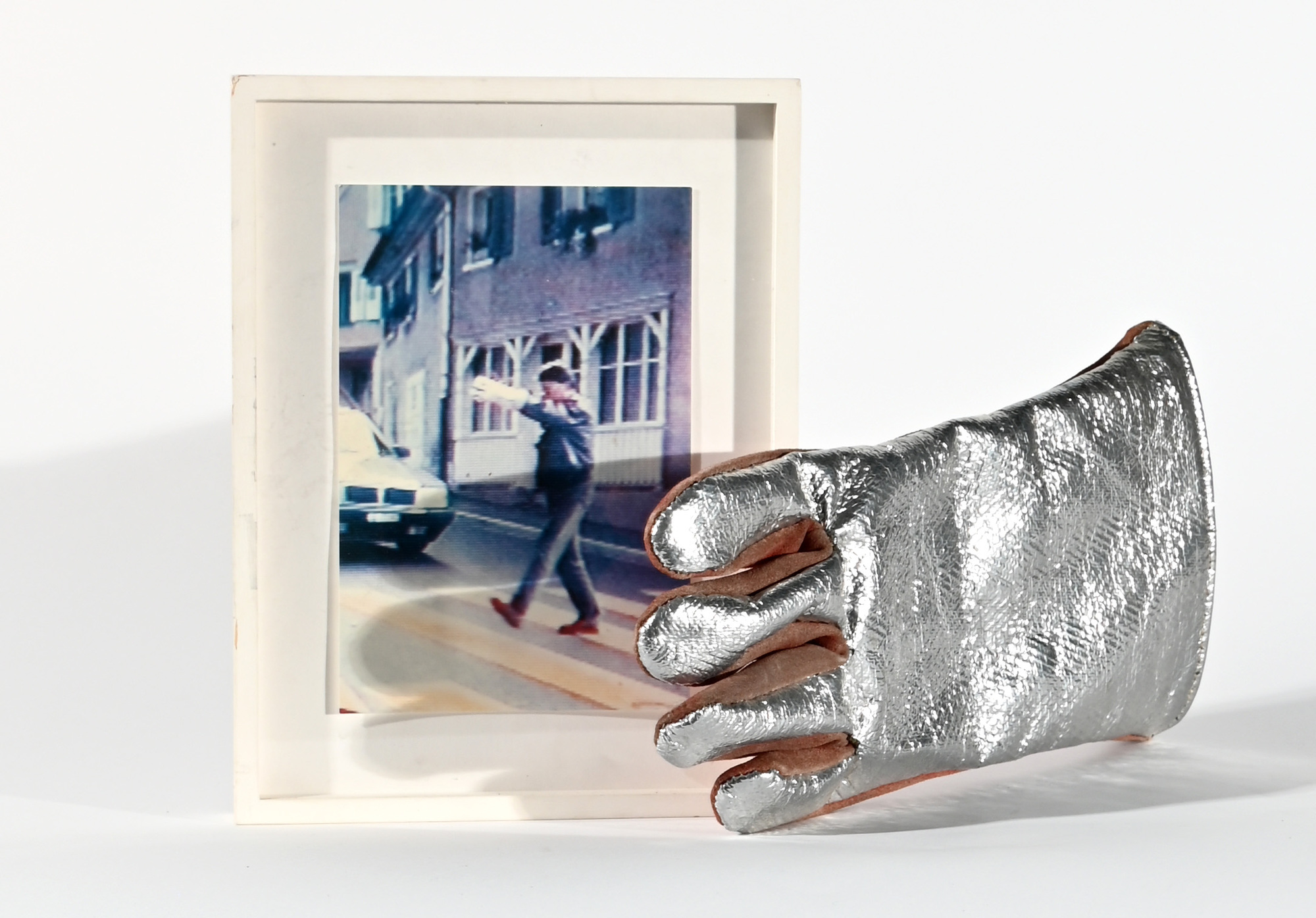 Roman Signer, Firefighter Glove with photograph