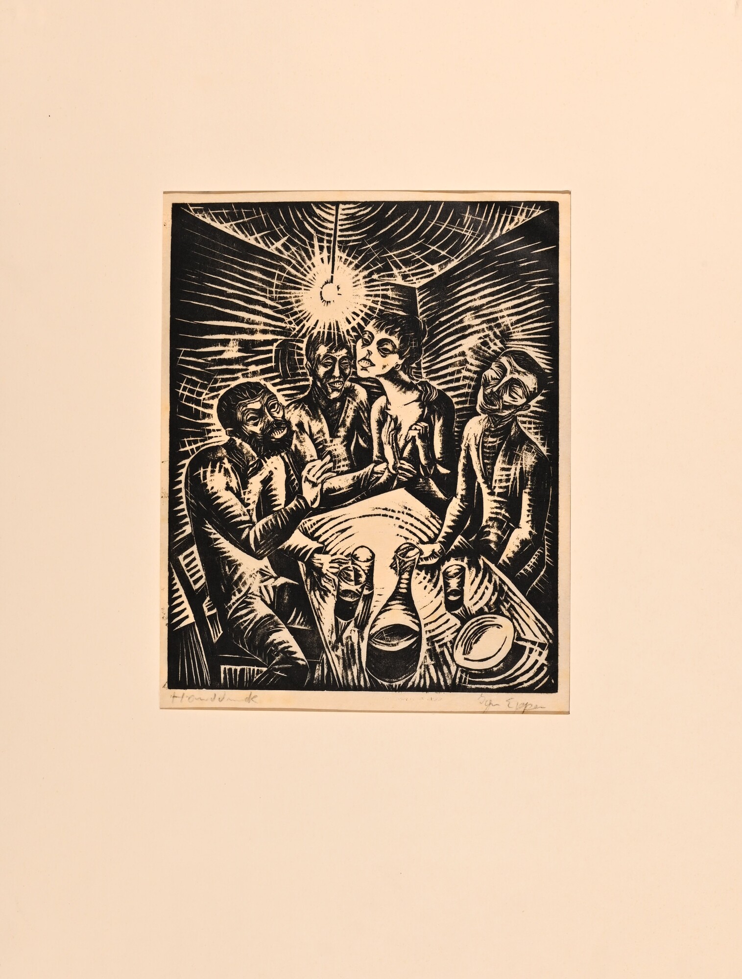 Ignaz Epper, 2 sheets: Gelage mit Dirne I; Eisenbahn