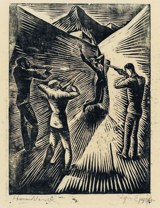 3 sheets: Krankenlager; Shooting; Sailboat, 1963