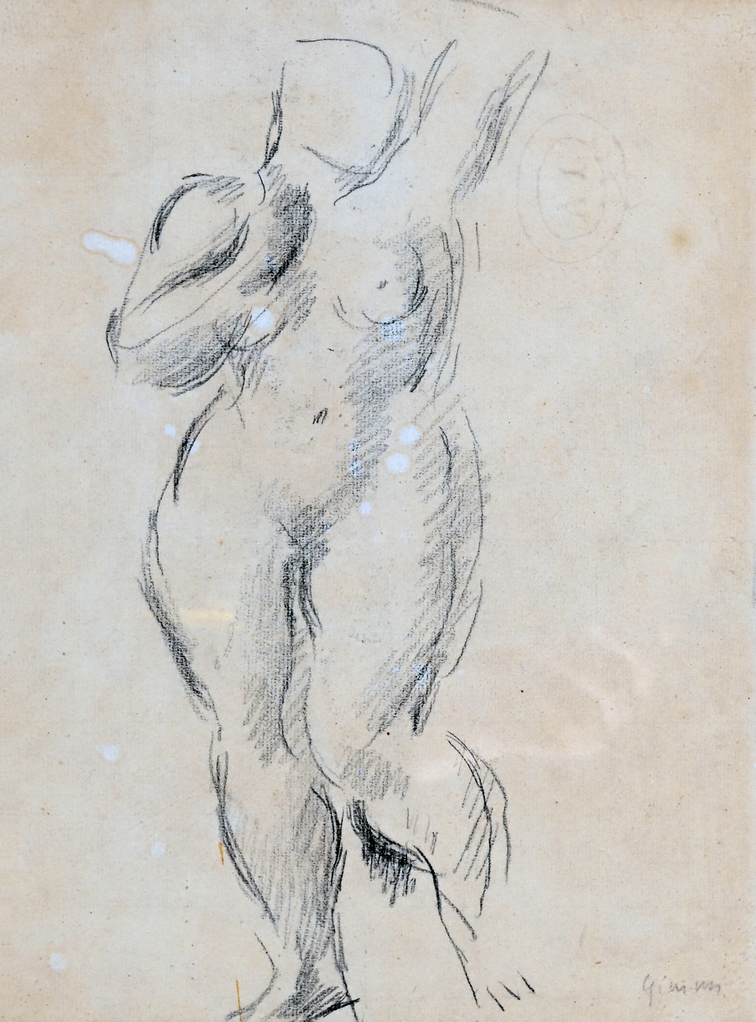 Wilhelm Gimmi, 2 works: Nude study; Untitled, 1941