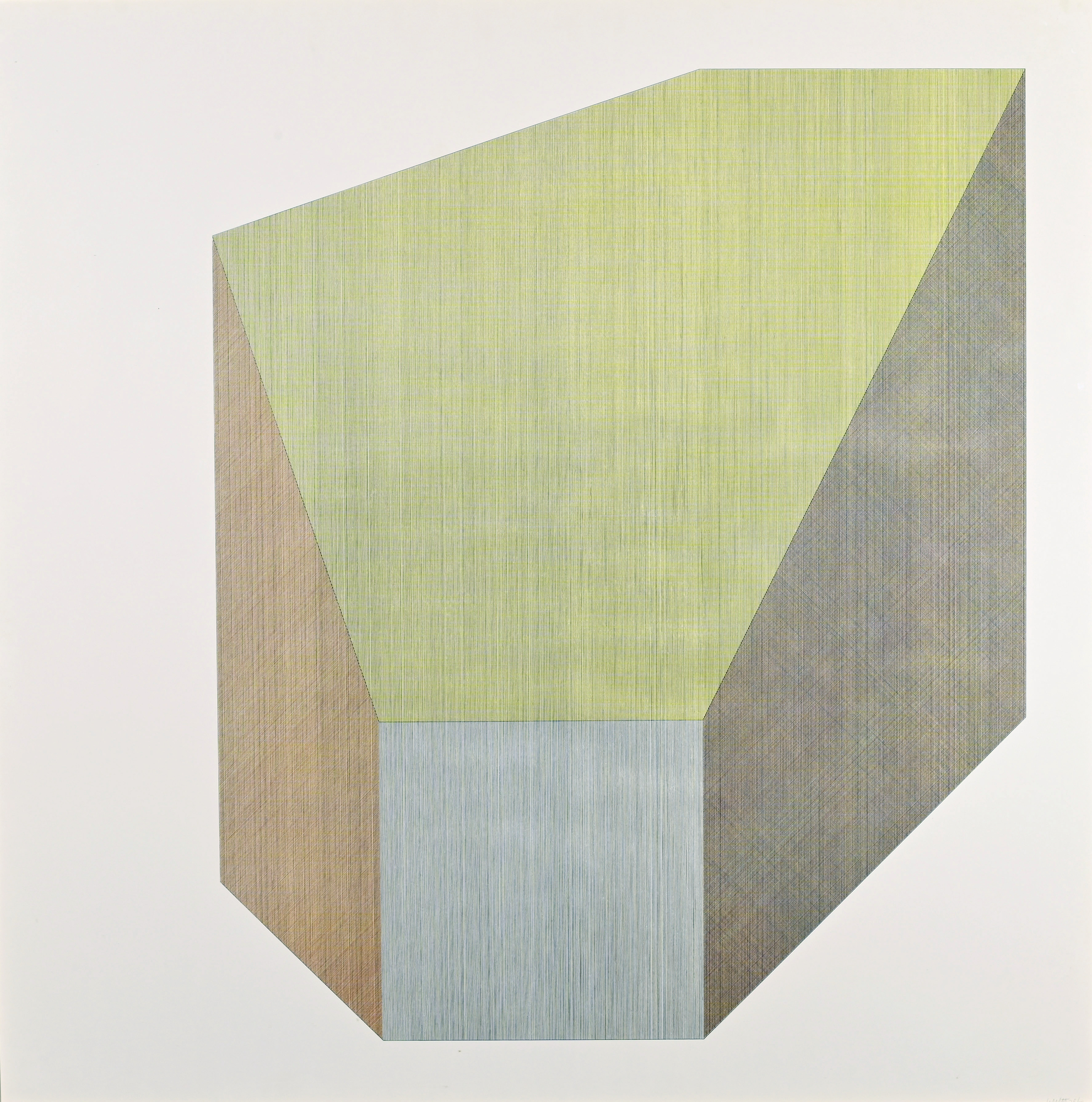 Sol LeWitt, Form Derived from a Cube with Lines in Four Directions & Four Colors