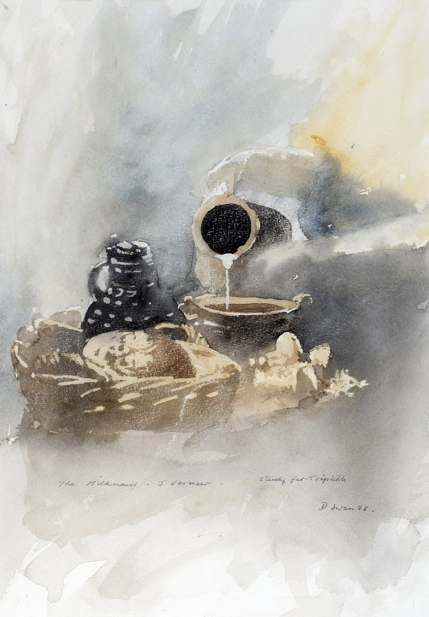 Douglas Swan, The Milkmaid - J. Vermeer, Study for Triptych