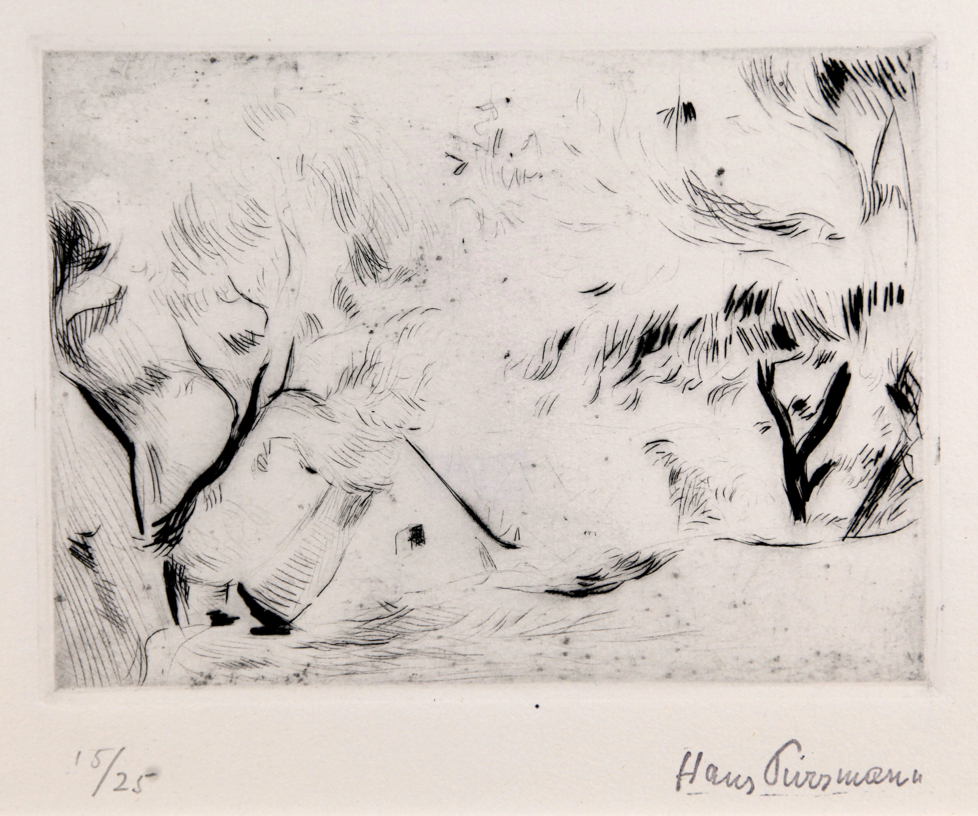 Hans Purrmann, 4 Blätter: Haus in Beilstein, 1915; Garten in Levanto II, 1964; Brunnen in Levanto I, 1965; Brunnen und Treppe in Levanto I, 1966